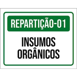 Kit 3 Placas Repartição 01 Insumos Orgânicos