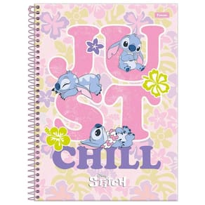 Caderno Stitch Universitário 1 Matéria Espiral Escolar