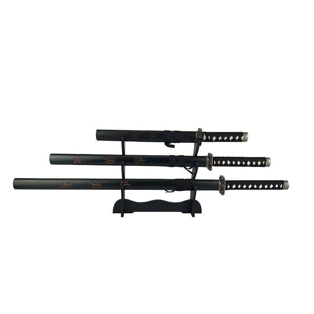 Kit 3 Espada Katana Decorativa Suporte Lamina Reta Cosplay