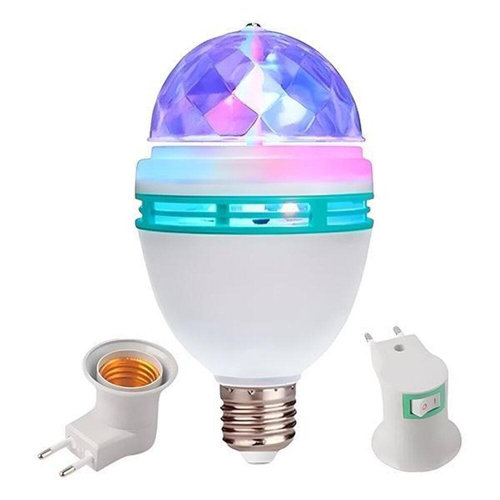 Globo De Luz Led Giratório Rgb De Palco Bivolt + Soquete