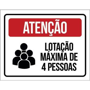 Kit 3 Placas Atenção Lotação Máxima De 4 Pessoas