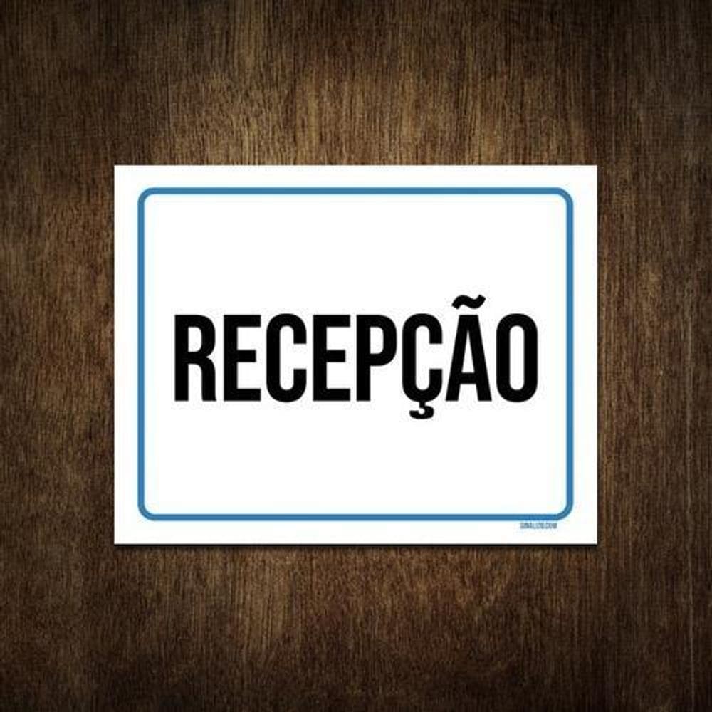 Placa De Sinalização Aviso - Recepção 36X46