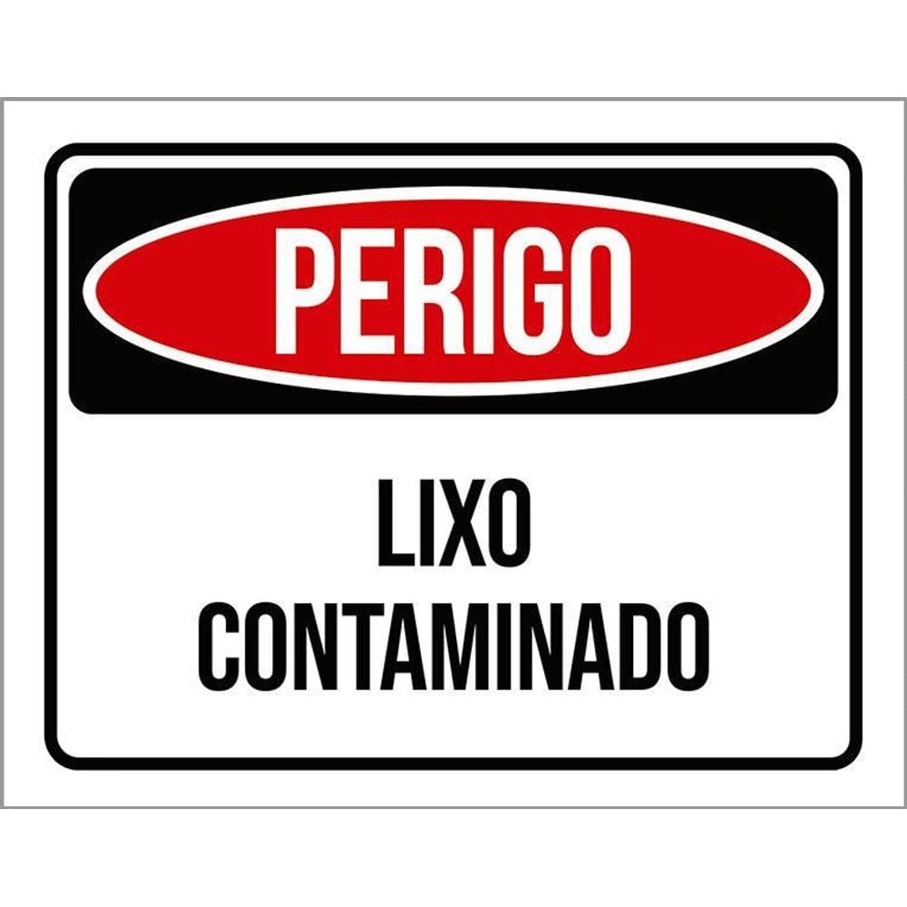 Placa Perigo Lixo Contaminado 36X46