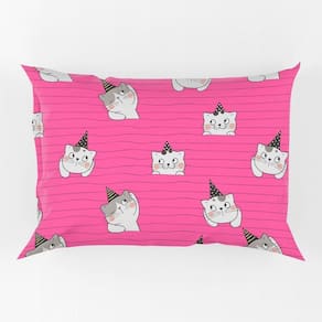 Porta Travesseiro Fronha Avulsa Gatinhos 70cm X 50cm - Estampa Digital Gato Pet