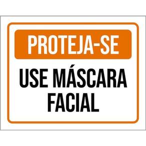 Kit 3 Placas De Sinalização - Proteja-Se Use Máscara Facial