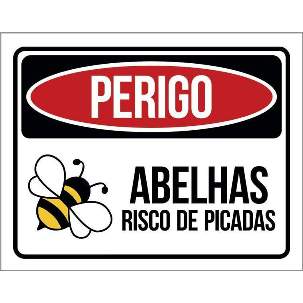 Placa Perigo - Abelhas Risco De Picadas 36X46