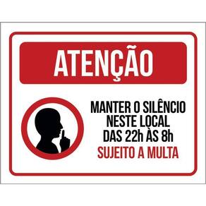 Kit 3 Placas Atenção Mantenha Silêncio Neste Local