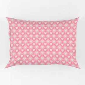 Porta Travesseiro Fronha Avulsa Corações Rosa 70cm X 50cm - Estampa Decorativo Xadrez
