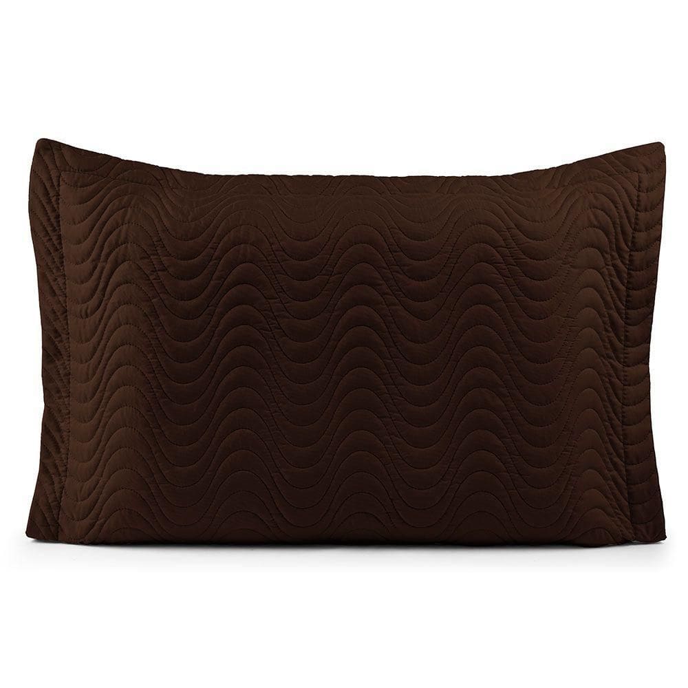 Porta Travesseiro Avulso 70cm X 50cm Com Debrum 1 Peça Laura Matelado 100% Poliéster Toque 200 Fios Cor:marrom