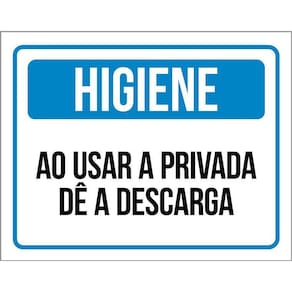 Placa Higiene Ao Usar Privada De Descarga 36X46
