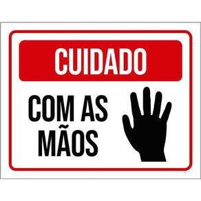 Kit 3 Placas Cuidado Com As Mãos