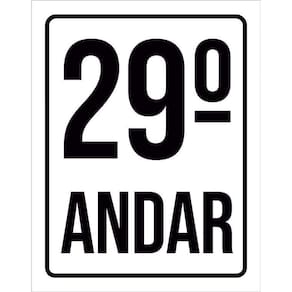 Placa Sinalização Ambiente Identificação 29º Andar 36X46