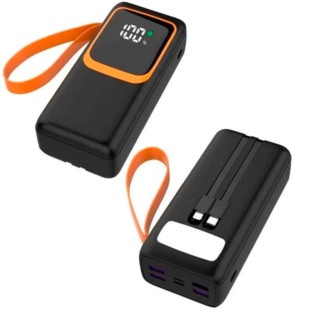 Bateria Portátil Power Bank 30000Mah 4 Usb E Recarga Rápida