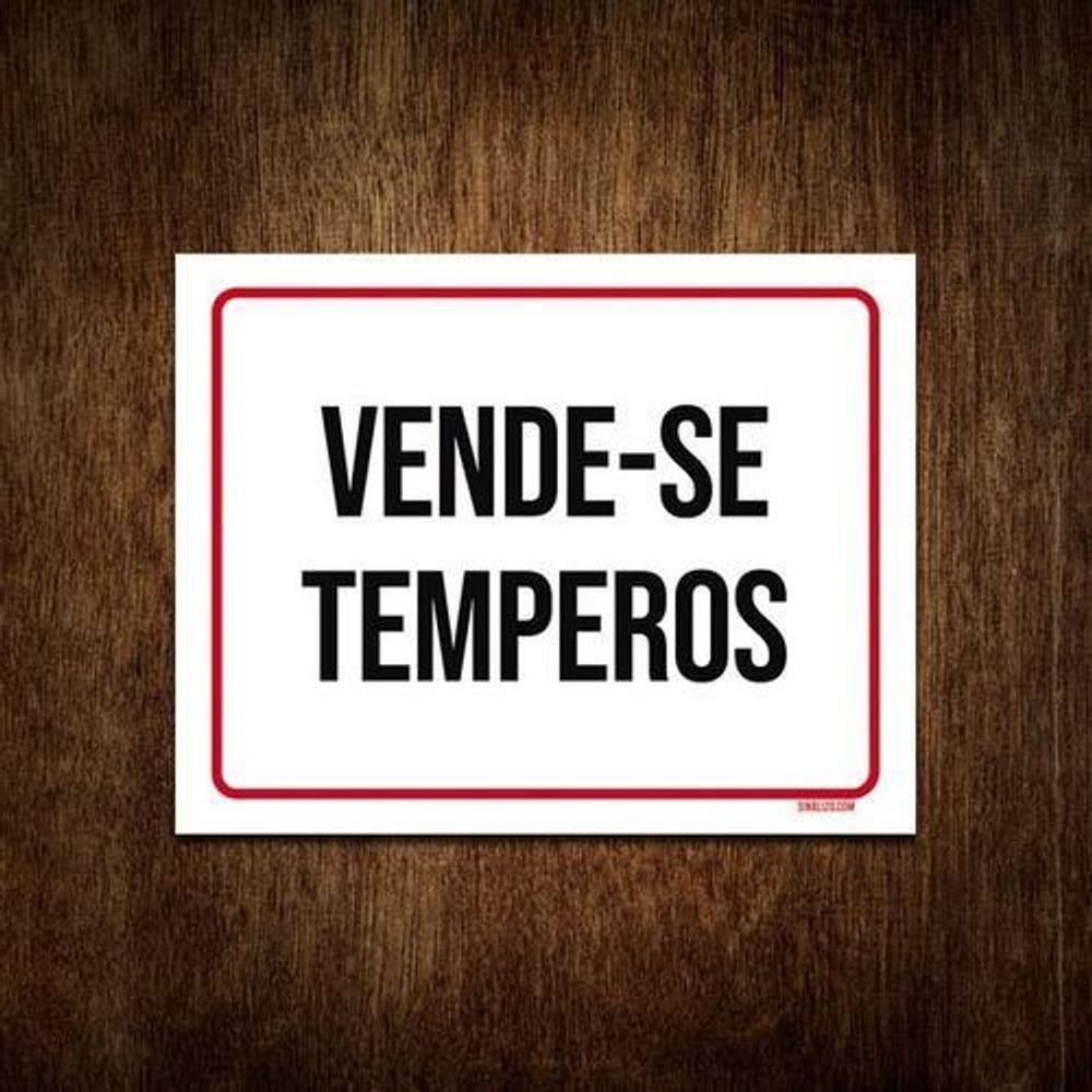 Placa De Sinalização - Vende-Se Temperos 36X46