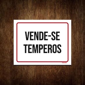 Placa De Sinalização - Vende-Se Temperos 36X46