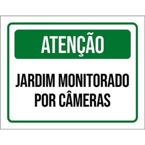Kit 3 Placas Atenção Jardim Monitorado Câmeras
