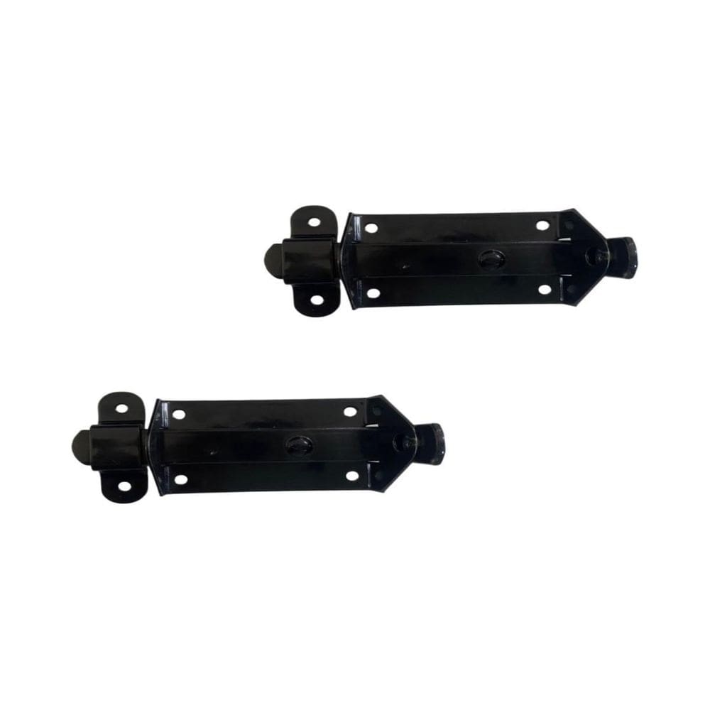 Kit 2 Trinco Fecho Chato Portão Porta Cadeado 9X3Cm N2 Preto