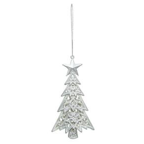Enfeite De Natal Arvore Prata Arvore/Mesa/Porta 14Cm