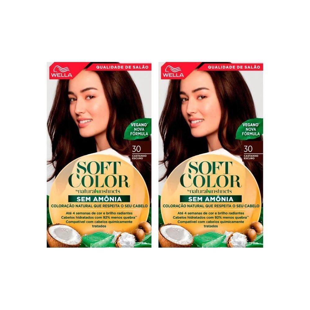 Coloraçao Soft Color 30 Castanho Escuro - Kit C/2Un