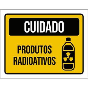 Kit 3 Placas Cuidado Produtos Radioativos