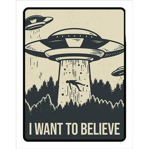 Placa Decorativa - I Want To Believe Aliens Alienigena 36X46