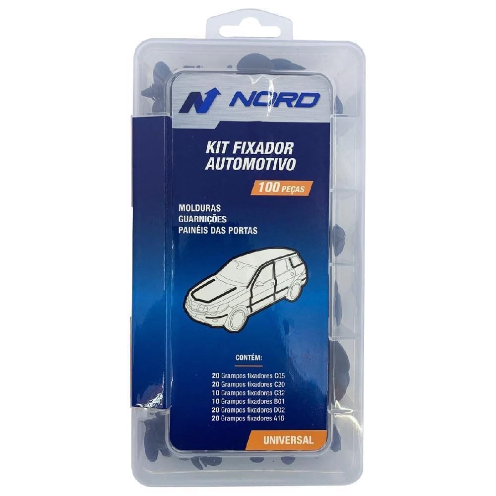 Kit Fixadores Automotivos 100 Peças 45,0001 - Nord