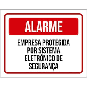 Kit 3 Placas Alarme Empresa Protegida Sistema Segurança
