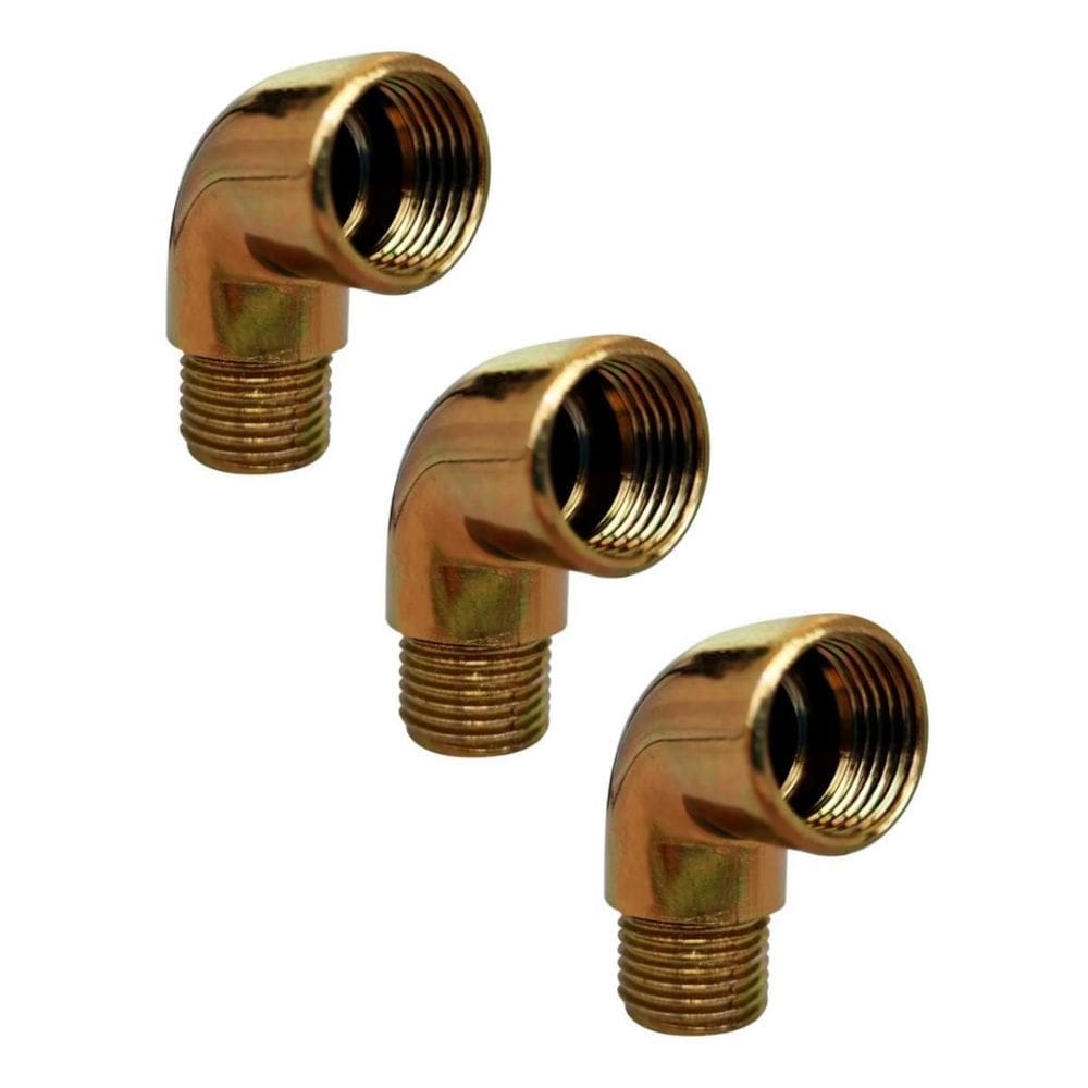 Kit 3 Joelho Cotovelo Curva Metal Dourado Rm X Rf 1/2`` X90