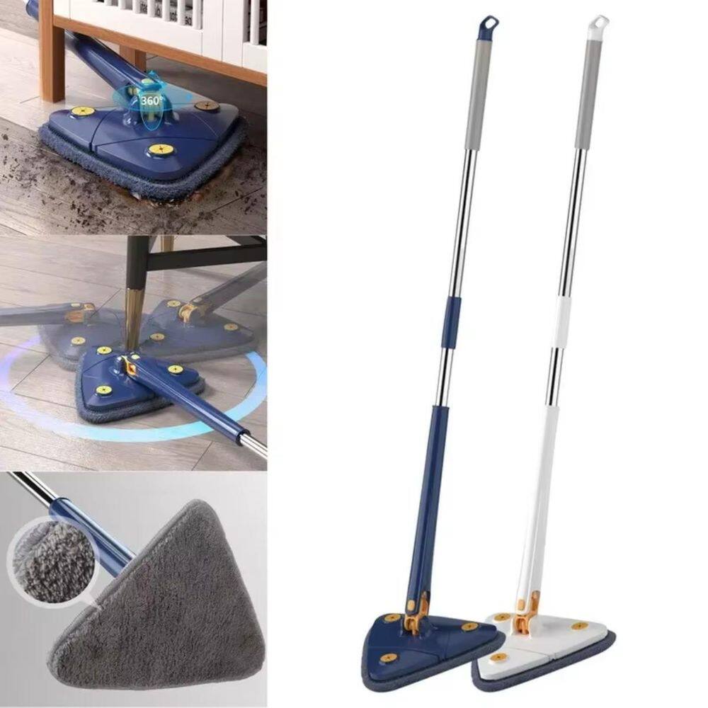 Mop Giratório 360º Triangular Com 2 Refil Azul