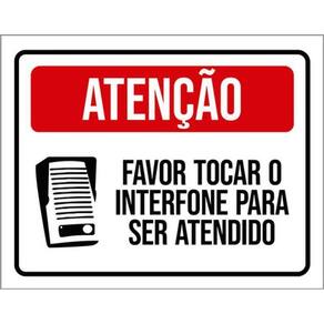 Kit 3 Placas Atenção Favor Tocar Interfone Atendido