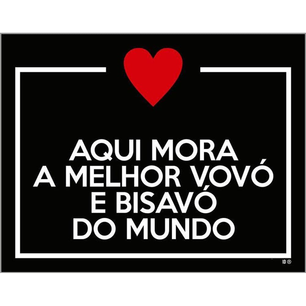 Placa Aqui Mora Melhor Vovó E Bisavó Do Mundo 36X46