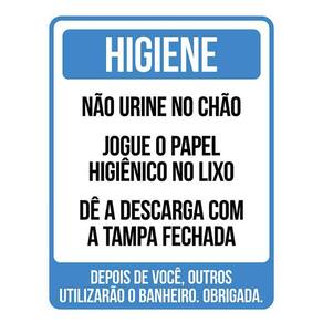 Placa De Sinalização - Higiene Não Urine No Chão 36X46