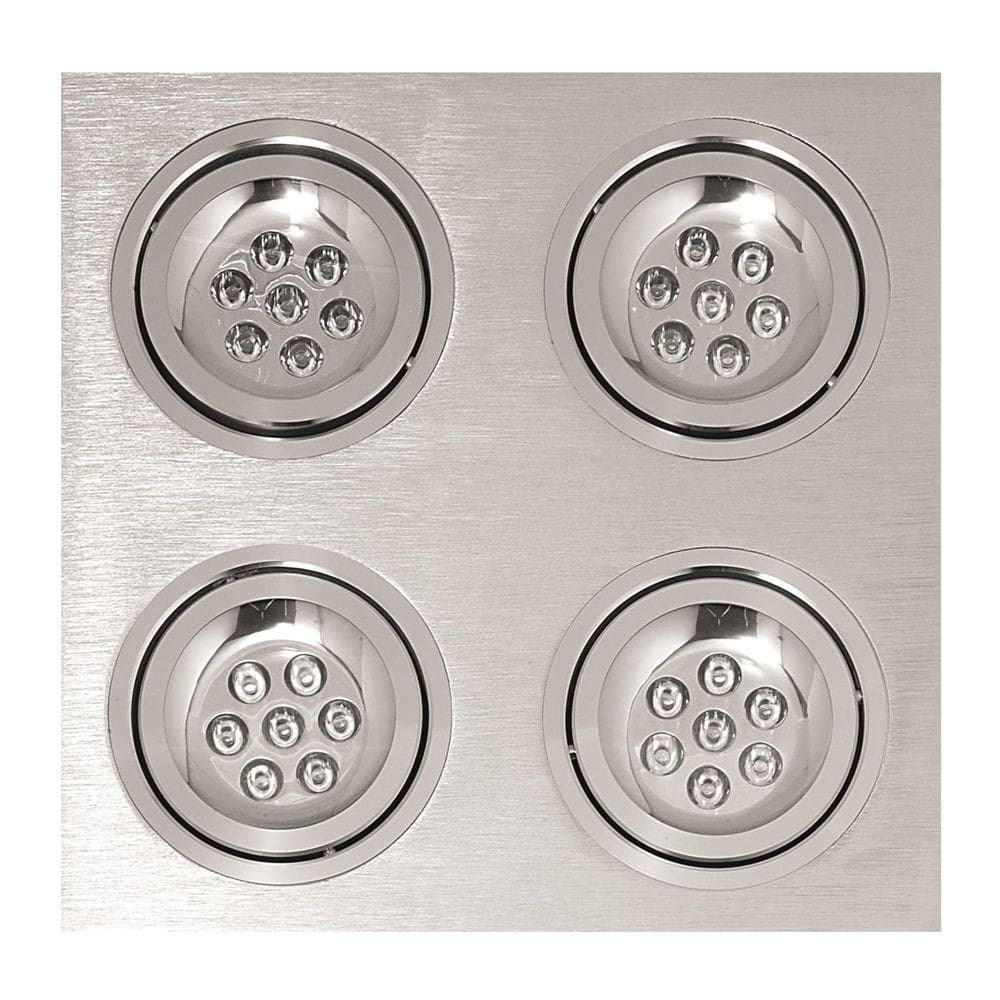 Spot Embutido Aluminio Escovado Quadruplo Led Incluso -Nyx G
