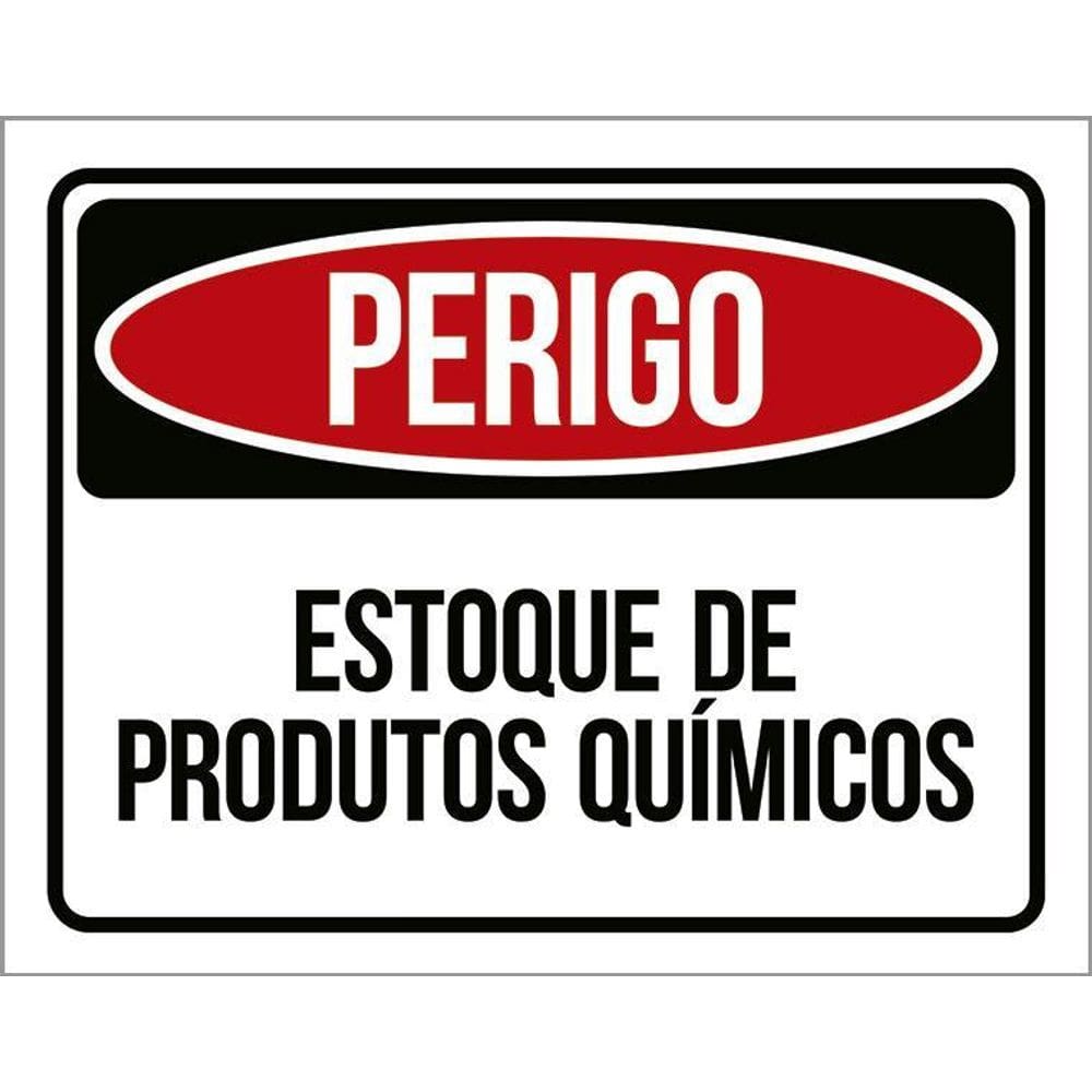 Placa De Sinalização Estoque De Produtos Químicos 36X46