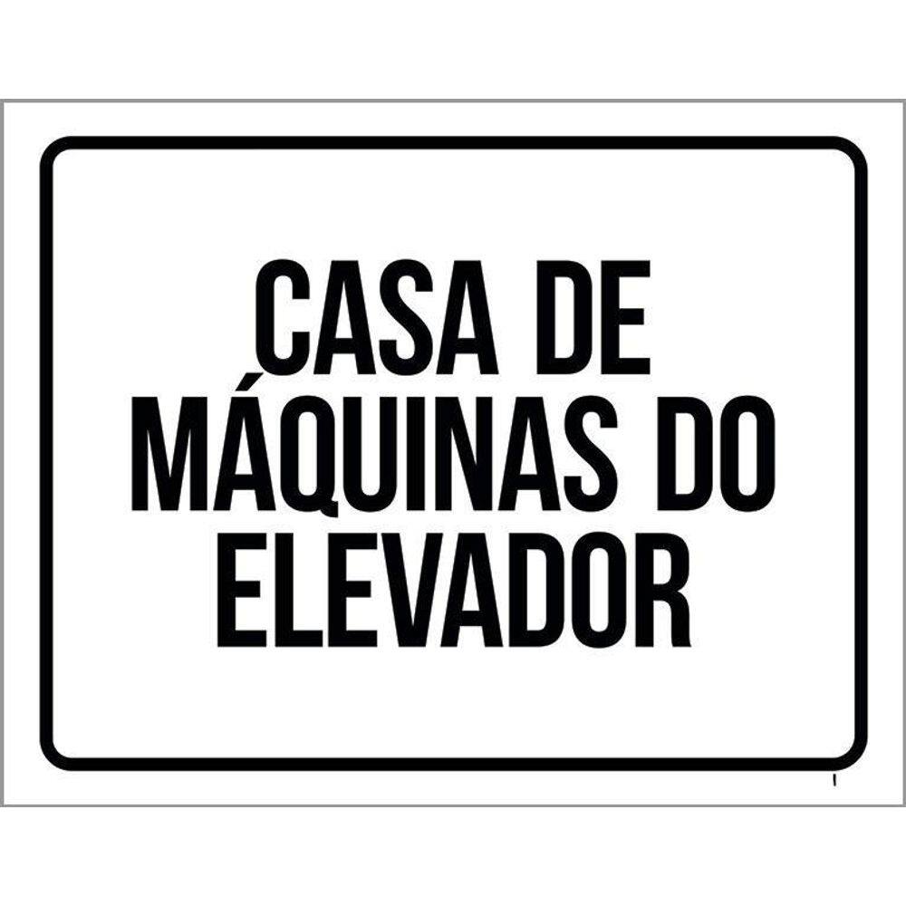 Placa Ambiente Casa De Máquinas Do Elevador 36X46