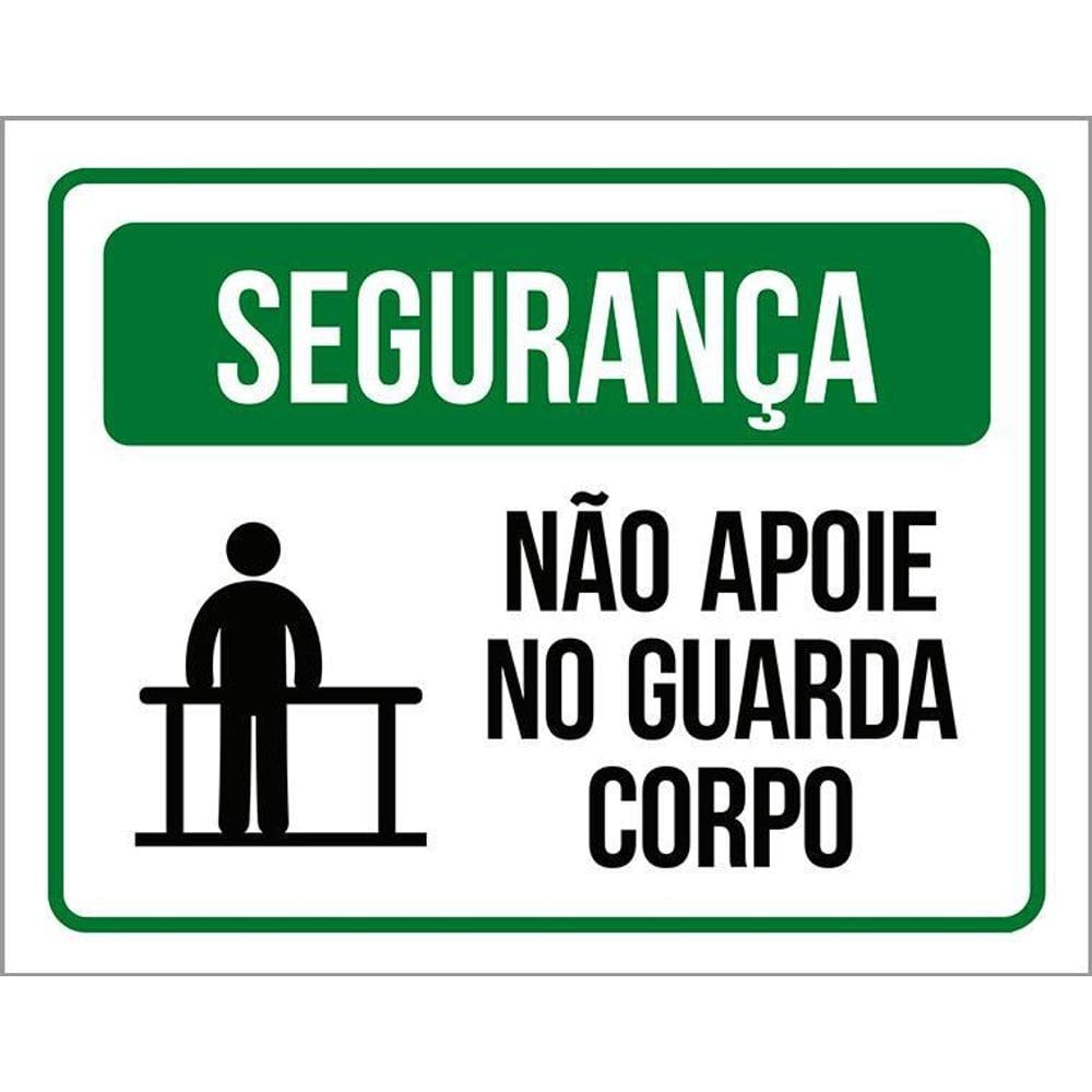 Placa De Segurança - Não Apoie No Guarda Corpo  36X46 