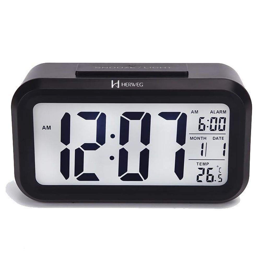 Despertador Digital Preto Herweg 2988-034