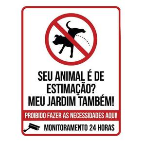 Placa Animal Estimação Jardim Proibido Fazer Coco V 36X46