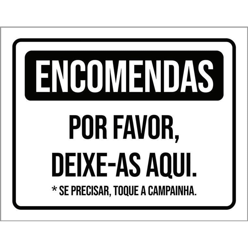 Placa De Sinalização - Encomendas Deixe-As Aqui 36X46