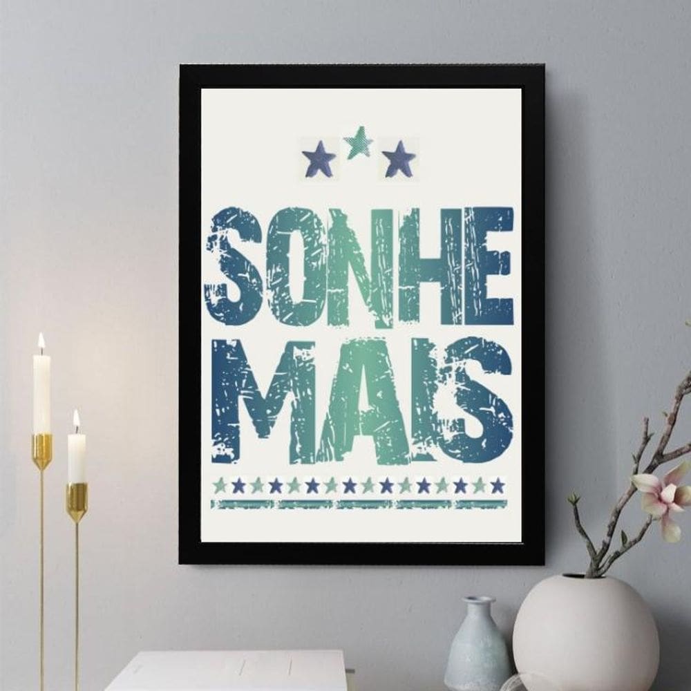 Quadro Decorativo Sonhe Mais 24X18Cm