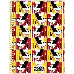 Caderno Mickey Mouse Disney Espiral 1 Matéria 80F Escolar