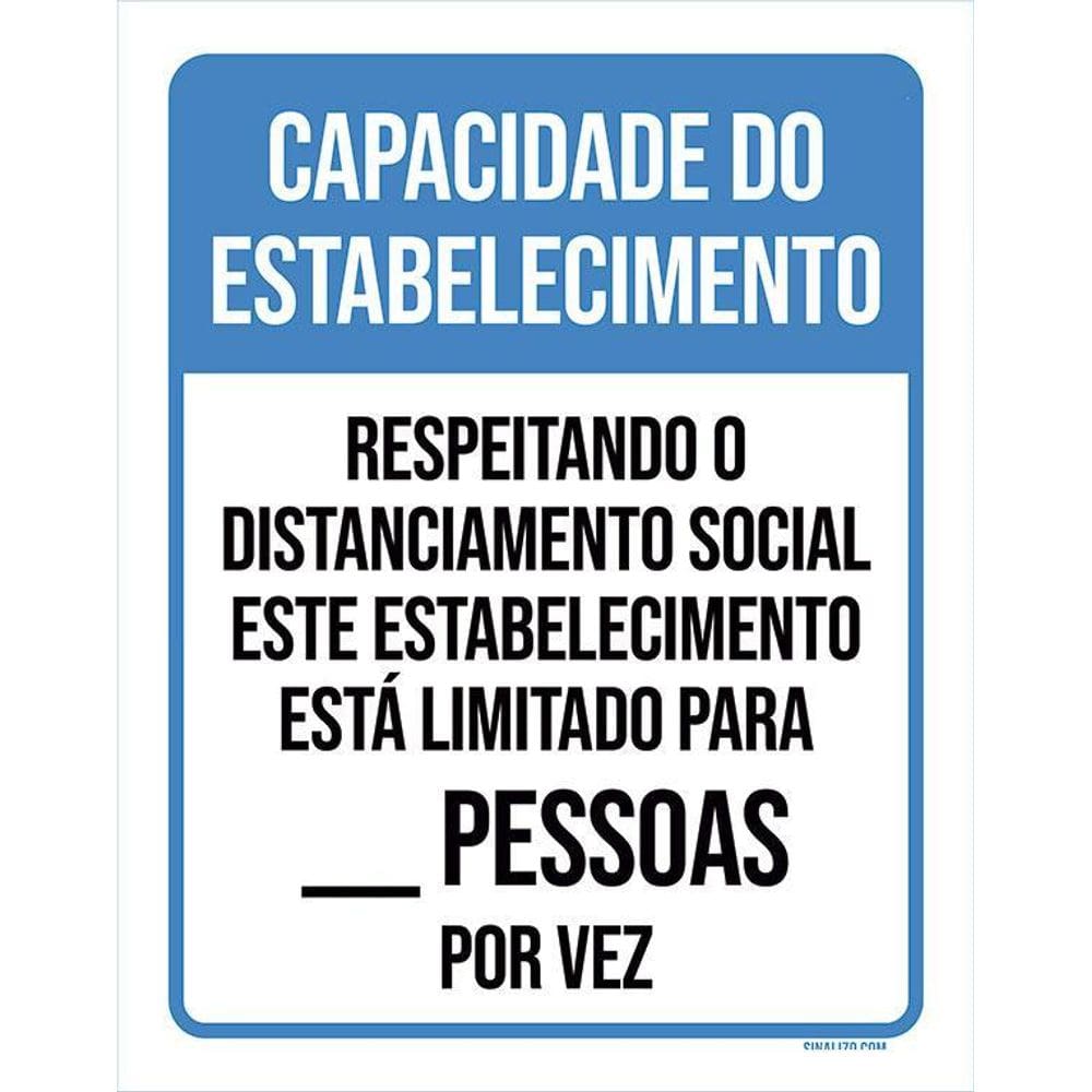 Kit 3 Placas Distanciamento Capacidade Estabelecimento