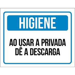 Placa Higiene Ao Usar Privada De Descarga 36X46