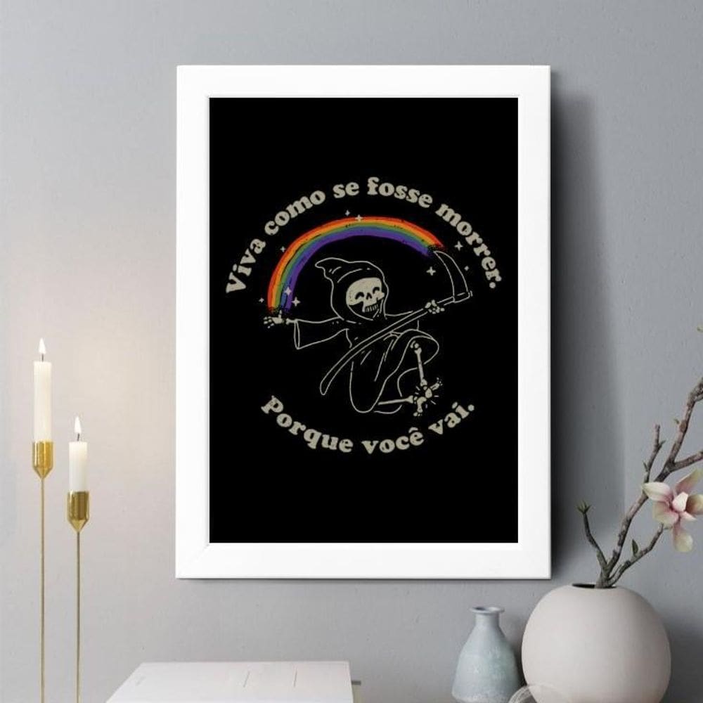 Quadro Decorativo Viva Como Se Fosse Morrer 45X34Cm