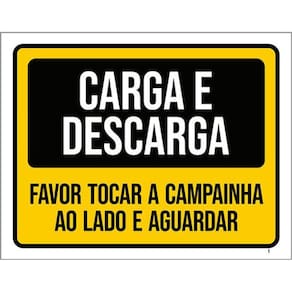 Placa Sinalização - Carga Descarga Aguardar 36X46