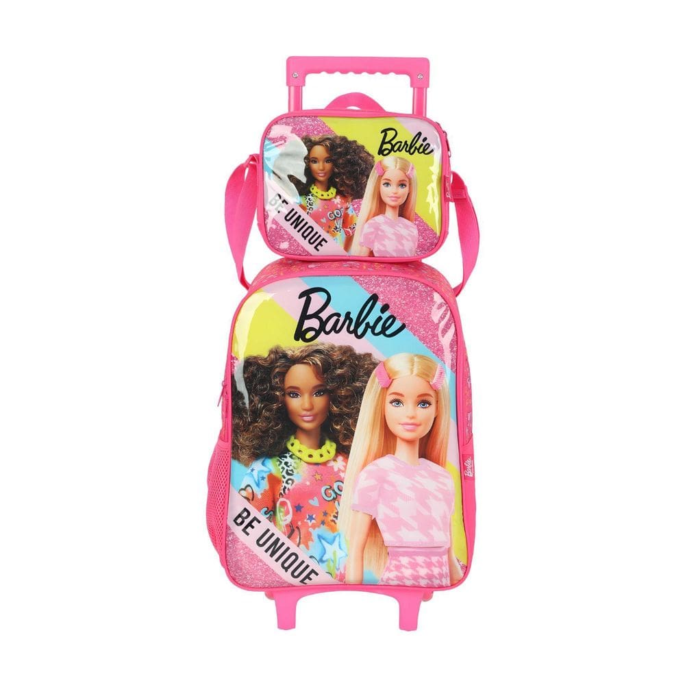 Kit Escolar Mochila Rodas Barbie+Lancheira Térmica - Pink