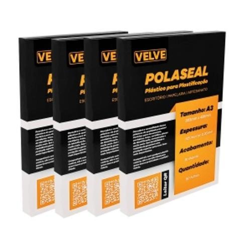 Plástico Plastificação A3 Polaseal 200 Folhas Velve