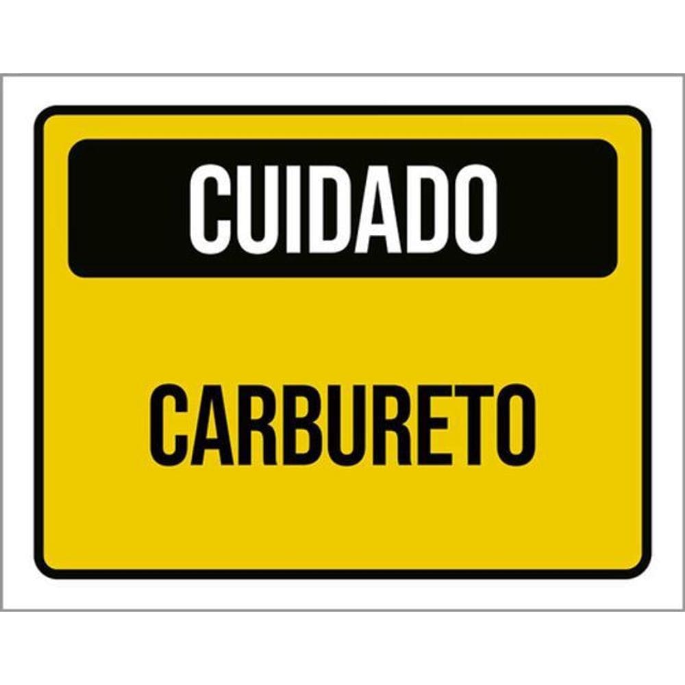 Kit 3 Placas Sinalização - Cuidado Carbureto Amarela