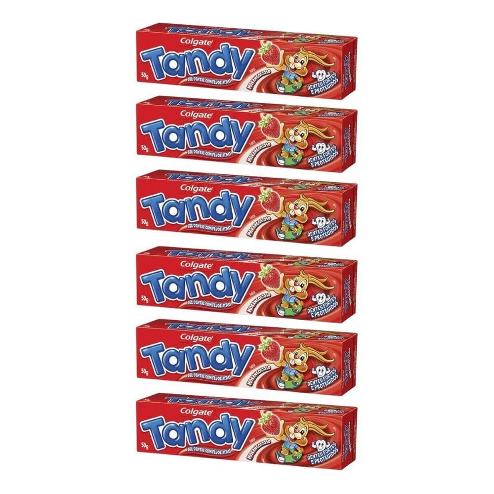 Creme Dental Tandy 50G Morango - Kit Com 6Un