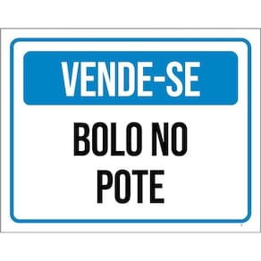 Placa Vende-Se Bolo Caseiro No Pote 36X46